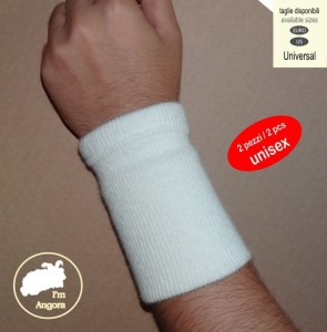 Wełniane mankiety rozgrzewające na nadgarstki z angorą -  para - CzSalus