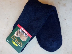 Skarpety rozgrzewające wełniane (80%) THERMAL - rozm. 40-44 ciemnogranatowe  - prod. Nebat 