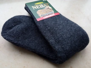 Skarpety rozgrzewające wełniane (80%) THERMAL - rozm. 40-44 grafitowe  - prod. Nebat