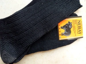 Skarpety rozgrzewające wełniane  (99%) THERMAL - rozm.  43-46 czarne  - prod. Nebat