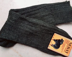Skarpety rozgrzewające wełniane  (99%) THERMAL - rozm.  43-46 ciemnozielone  - prod. Nebat   