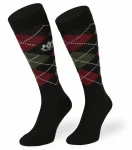 Ciepłe podkolanówki  z wełną merynosa 40%  - bordowo/zielone COMODO MERINO 